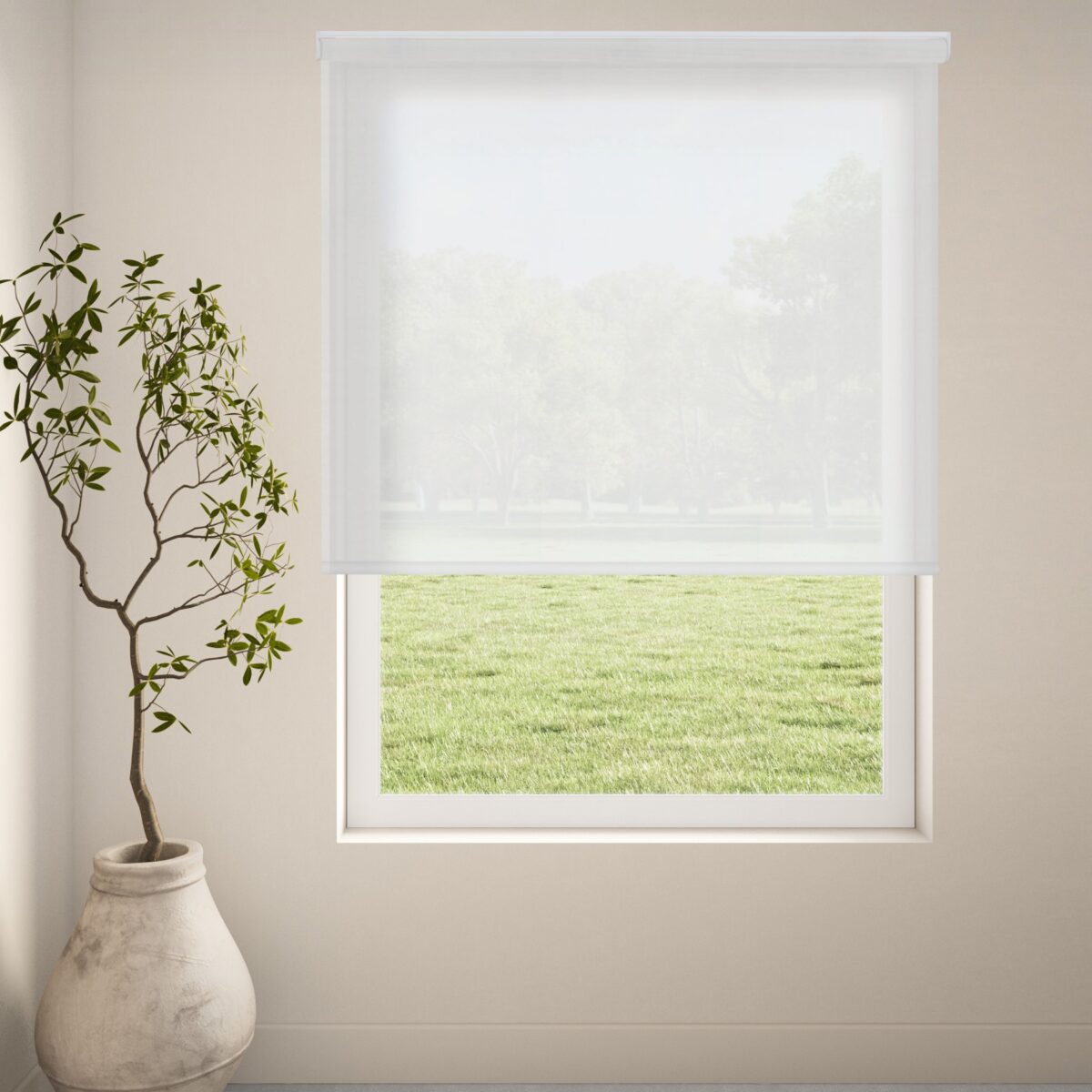 Måttbeställd rullgardin vit - elements från luxaflex
