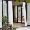 Måttbeställd gardin – Transparent med linnestruktur - Brooklyn - gardin till altanen