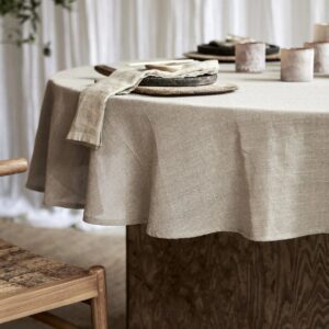 Beige rund duk Ø190 cm - Håkan från Boel & Jan