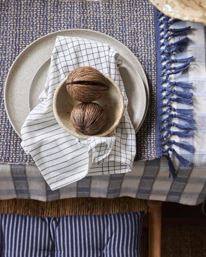 Kökshanddukar 2-pack - Blå_offwhite - Medevi från Jakobsdals - vacker dukning