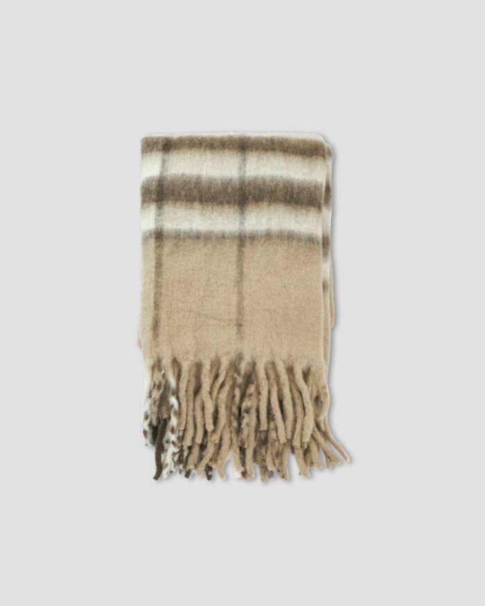 Pläd i mohair 130×170 cm – Brun_Svart_Vit - Black Check Mohair - Jakobsdals