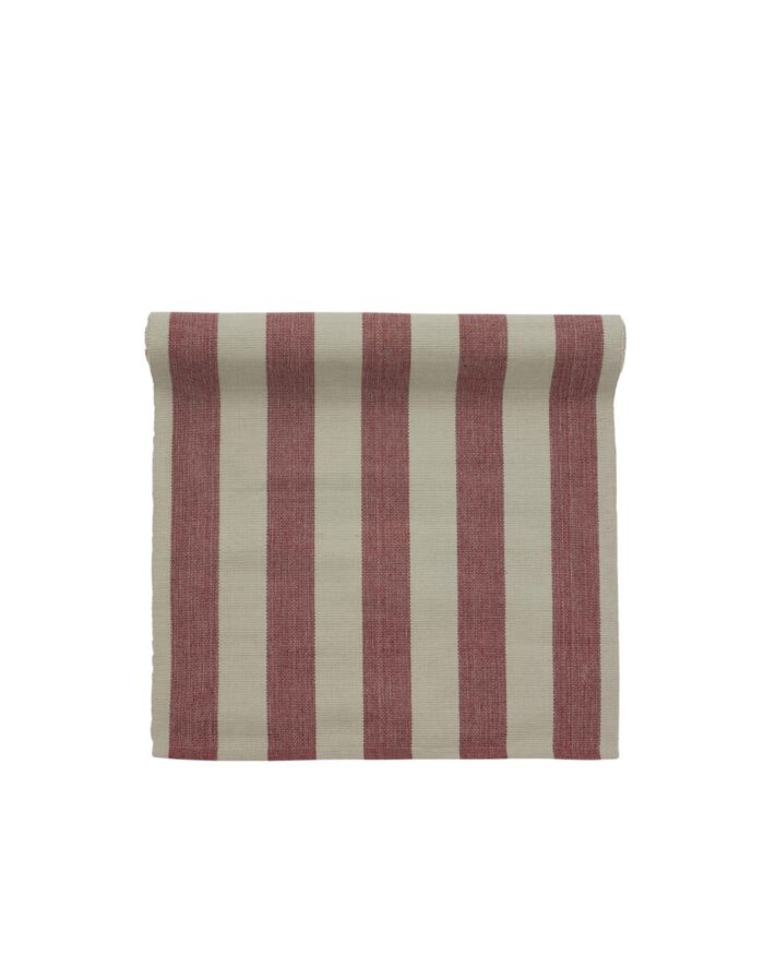 Randig bordslöpare 40x140cm - Röd_greige - Ligne från Jakobsdals