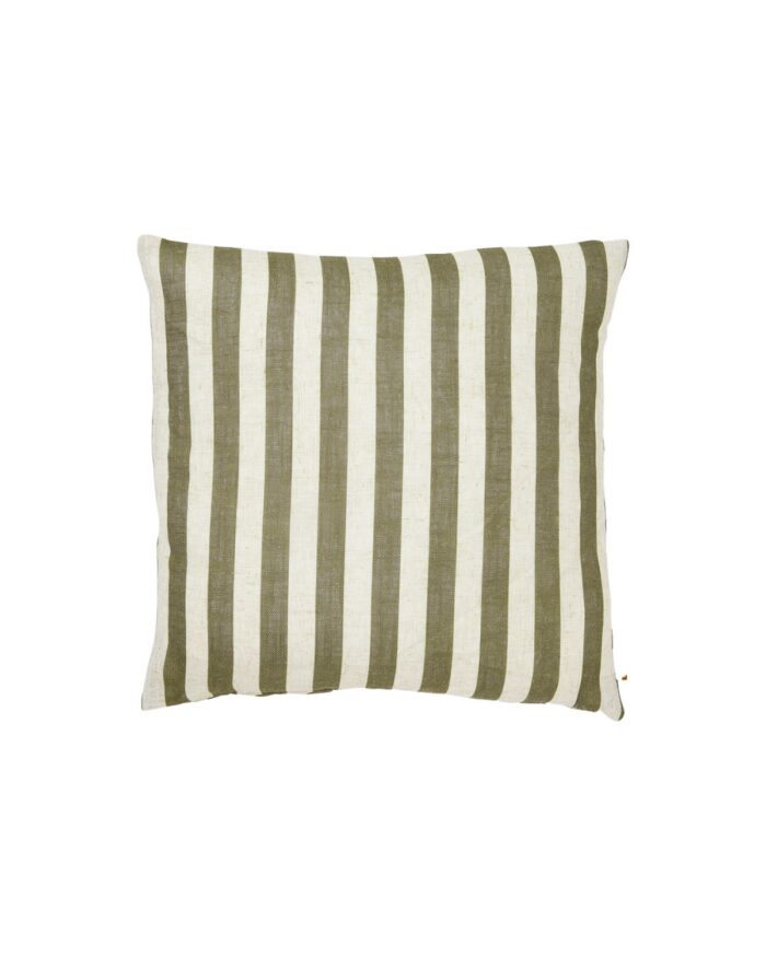 Randigt kuddfodral 50x50 cm - Cruella Stripe - Grön/vit - Jakobsdals