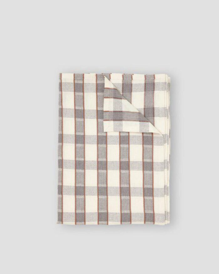 Rutig bordsduk 150x250 cm - svart_offwhite - Quadro - Jakobsdals