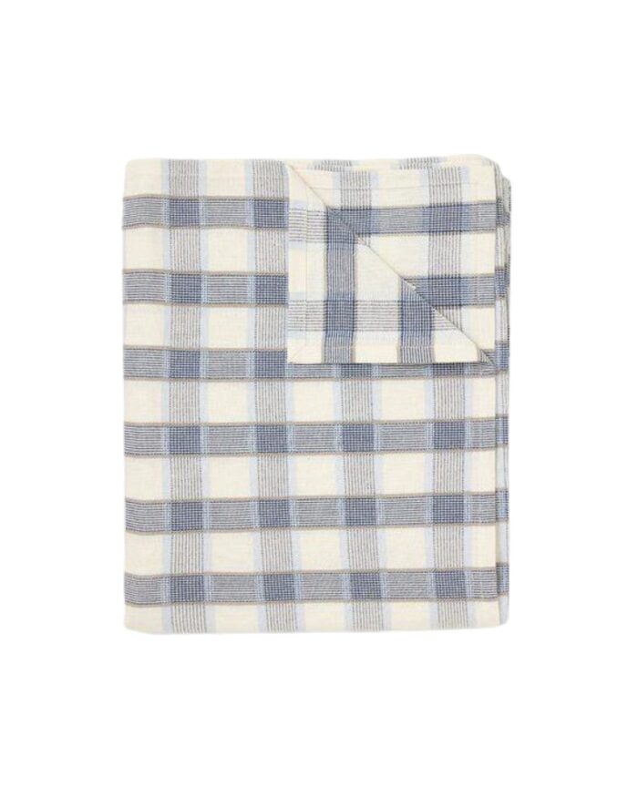 Rutig duk 150x250 cm - Blå_Vit - Quadro - Jakobsdals
