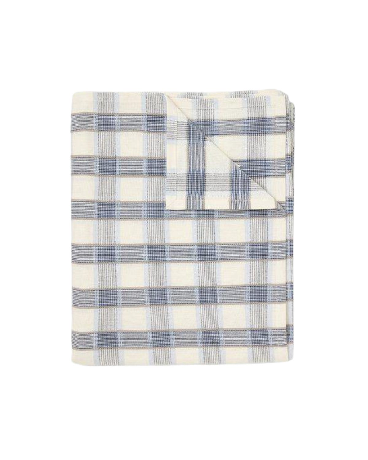 Rutig duk 150x250 cm - Blå_Vit - Quadro - Jakobsdals