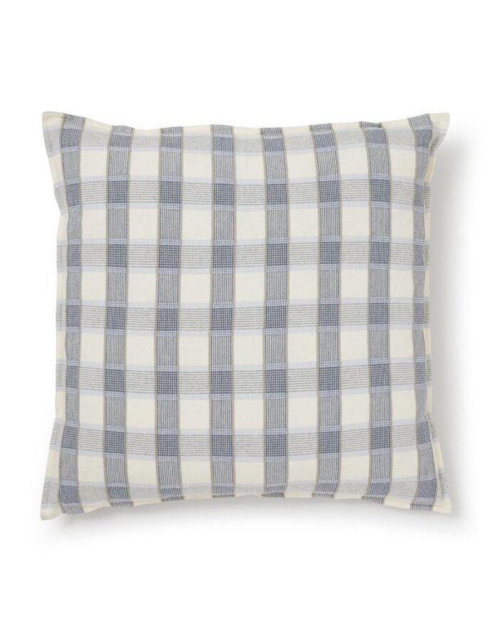 Rutigt kuddfodral 50x50 - Blå_Vit - Quadro - Jakobsdals