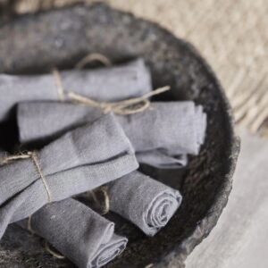 Tygservetter - Grå - 4-pack 40x40 cm - Mandela från Boel & Jan