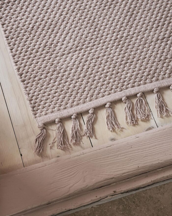 Bomullsmatta med fransar - Gammelrosa - Edith från Boel & Jan