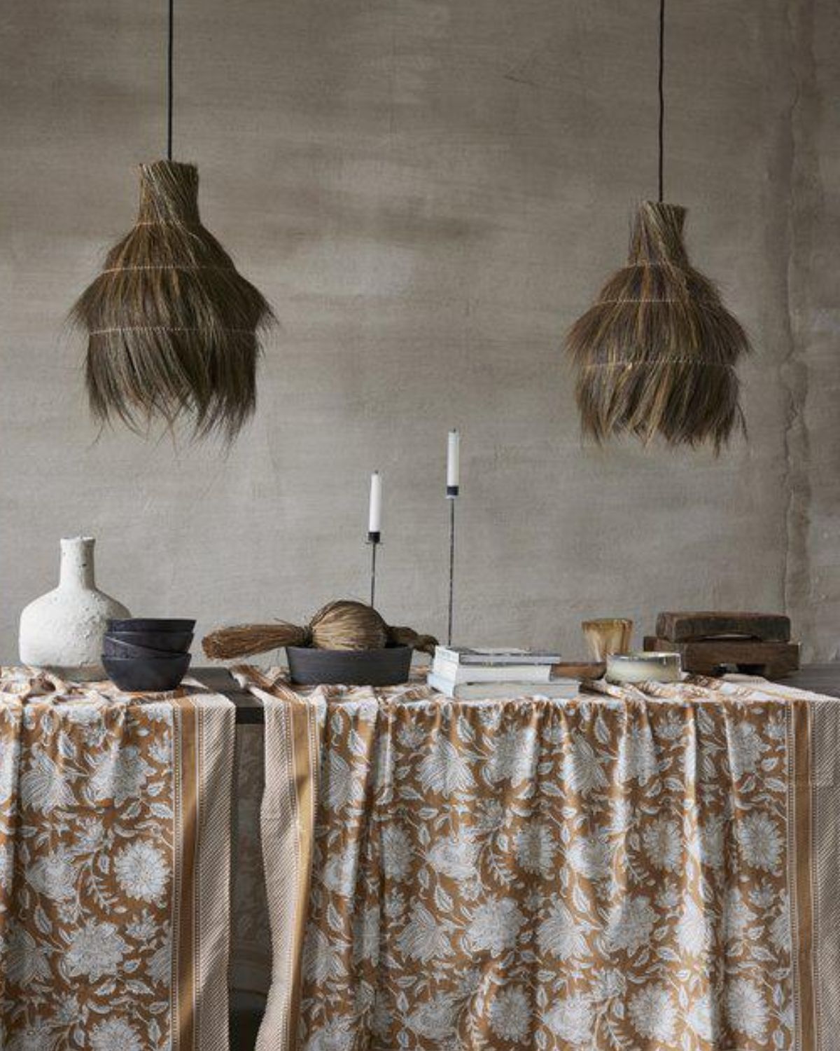 Bordsduk 140x250 cm - Kamel/vit - Yasmine från Boel & Jan - Vacker dukning Bordsduk 140x250 cm - Kamel/vit - Yasmine från Boel & Jan - Vacker dukning