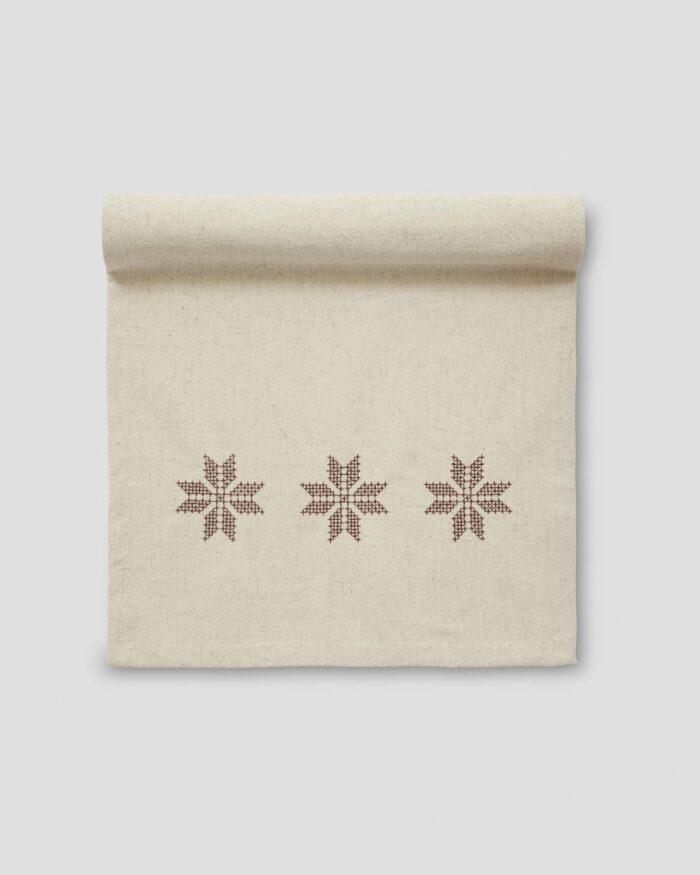 Julig bordslöpare i linne 35x120cm - Röd - Neve från Jakobsdals