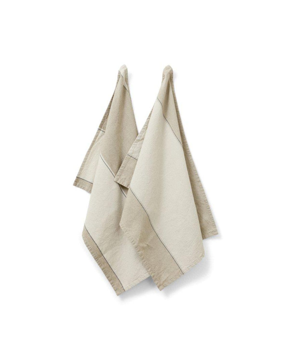 Kökshanddukar 2-pack - Grå/beige - Line från Jakobsdals