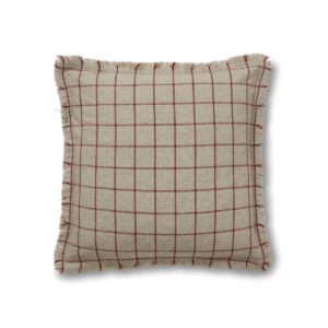 Rutigt kuddfodral 50x50cm - Röd/beige - Checks - Jakobsdals