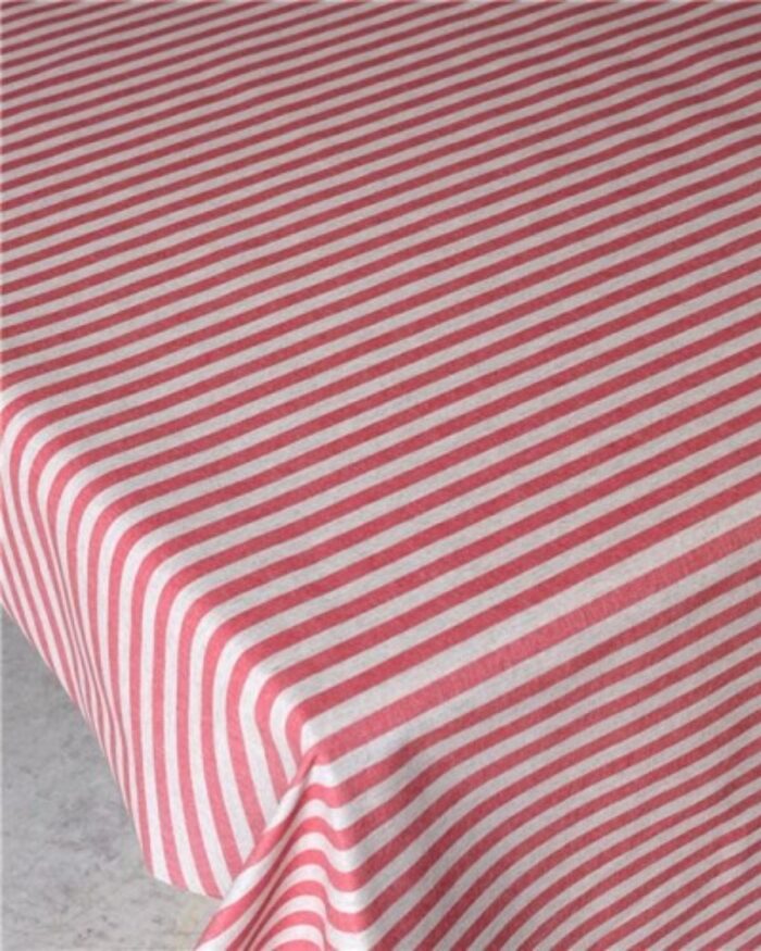 Avtorkningsbar duk på metervara – Randig – Rödoffwhite - Pagunette