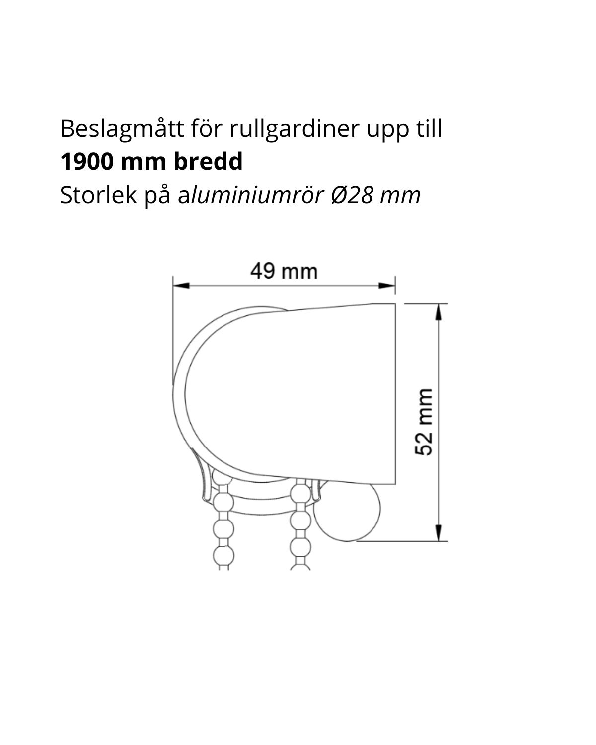 Sidobeslag för rullgardiner upp till 1900 bredd Sidobeslag för rullgardiner upp till 1900 bredd