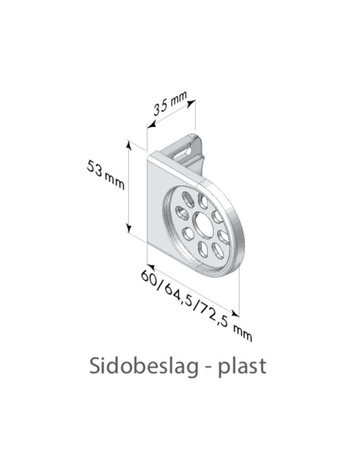 Sidobeslag rullgardin