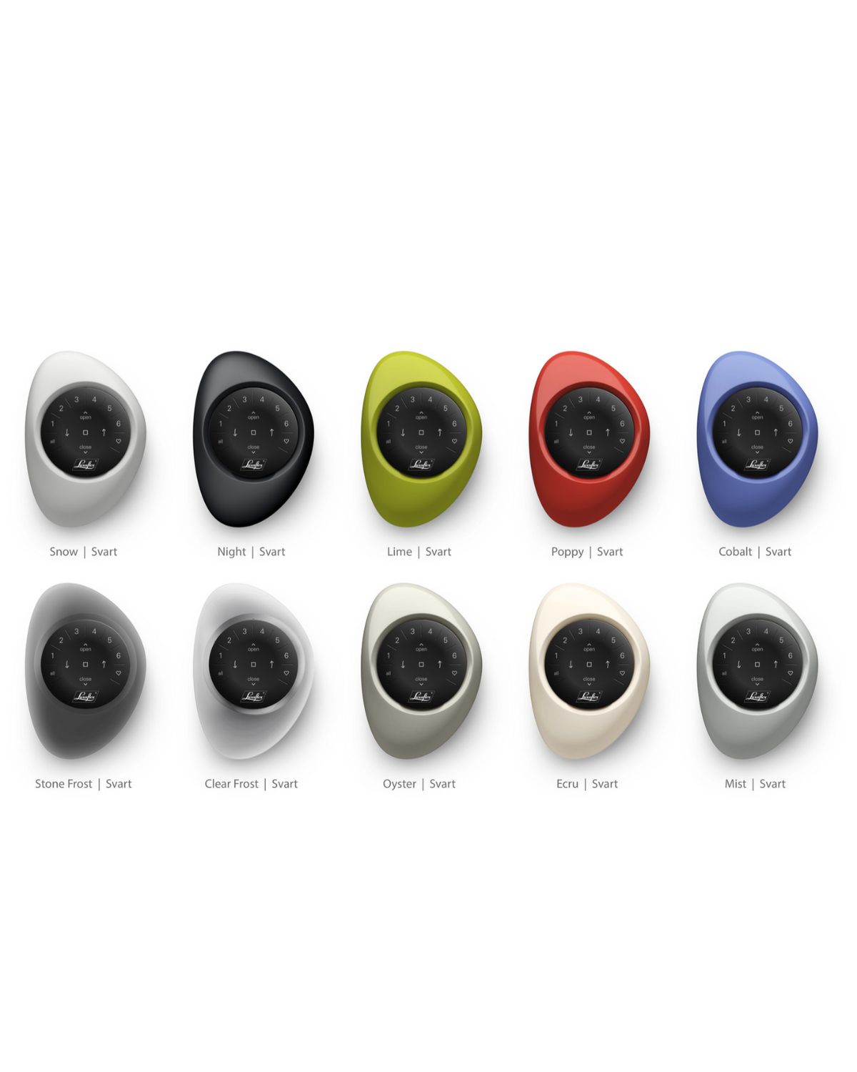 Svart fjärrkontroll + pebble i befintliga färger