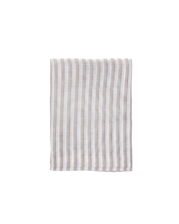 Randig bordsduk - 140x280 - Brun/offwhite - Jakobsdals