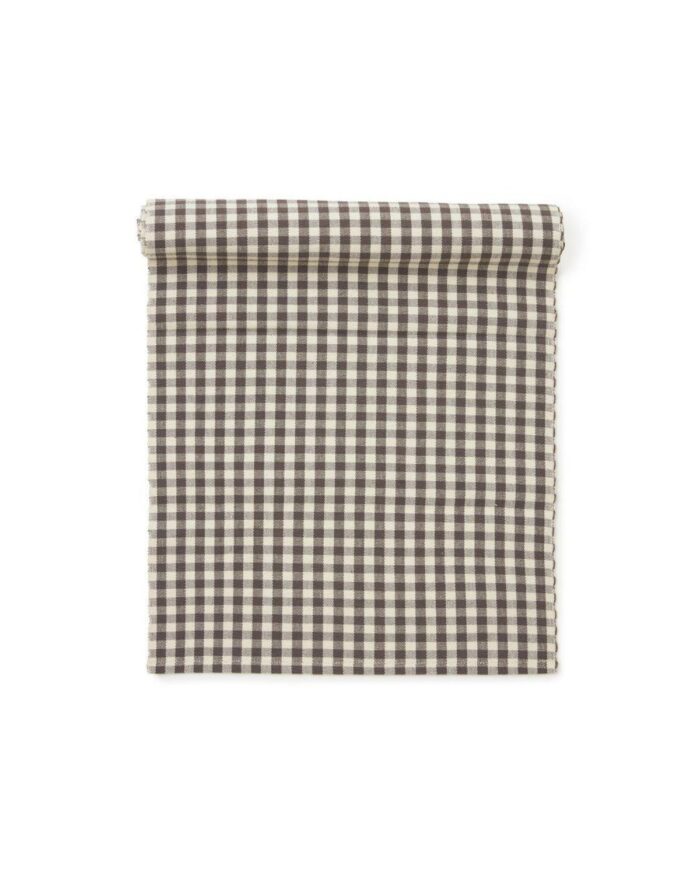 Rutig bordslöpare Cafe 35x120 - Brunoffwhite- Jabobsdals
