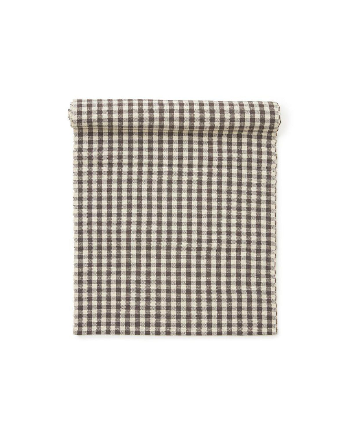 Rutig bordslöpare Cafe 35x120 - Brunoffwhite- Jabobsdals